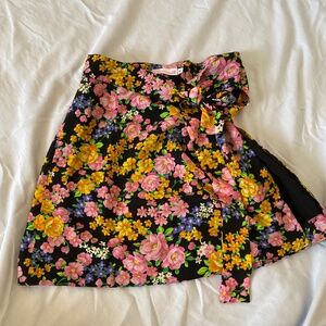 Rosemilk Tie Slit Skirt in Floral